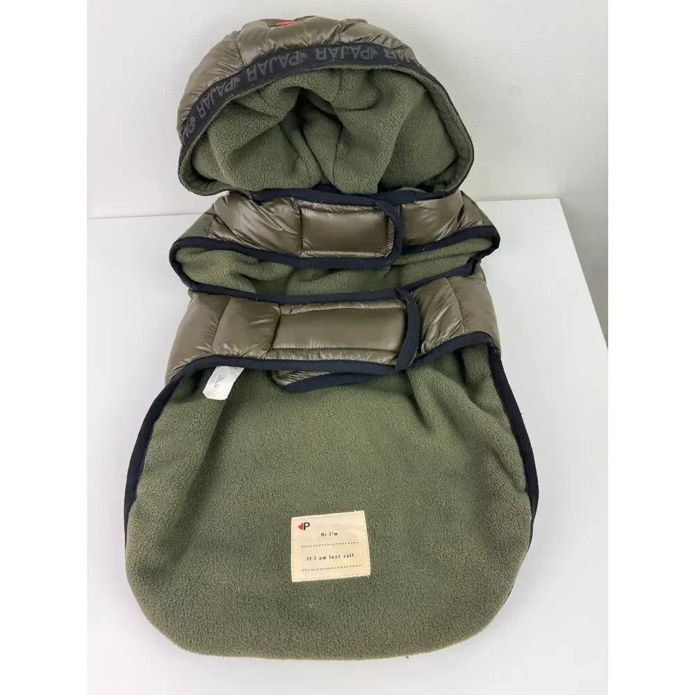 PAJAR Eddie Cold Weather Water Repel Quilted Attached Hood Winter Dog Coat L